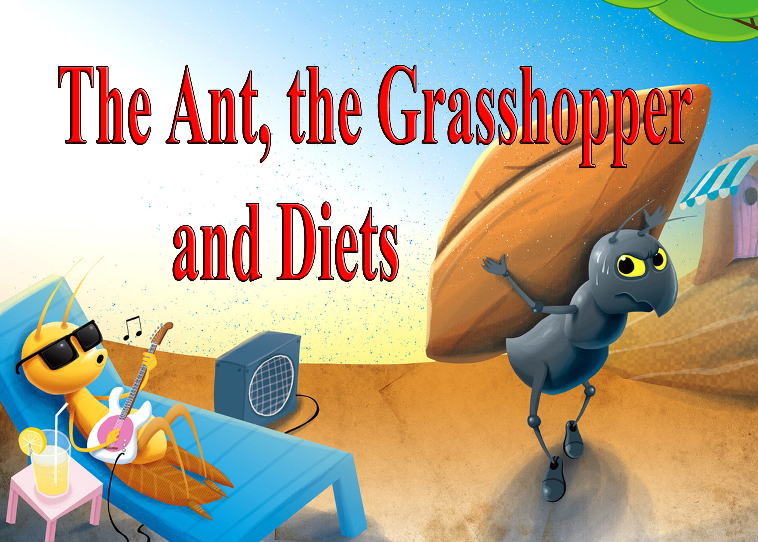 ant and cidada illustration
