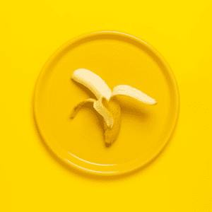 a banana on a plate
