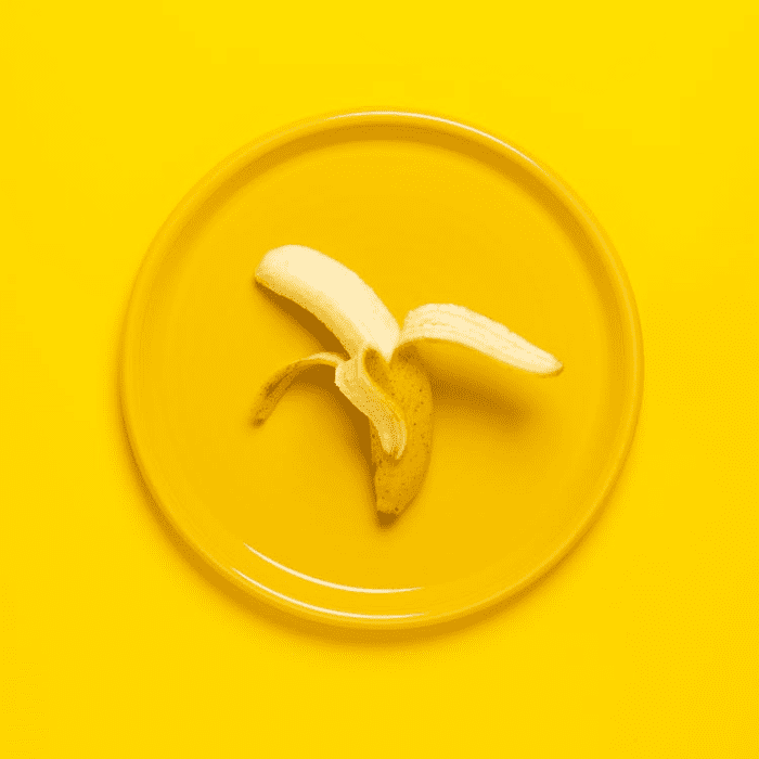 a banana on a plate